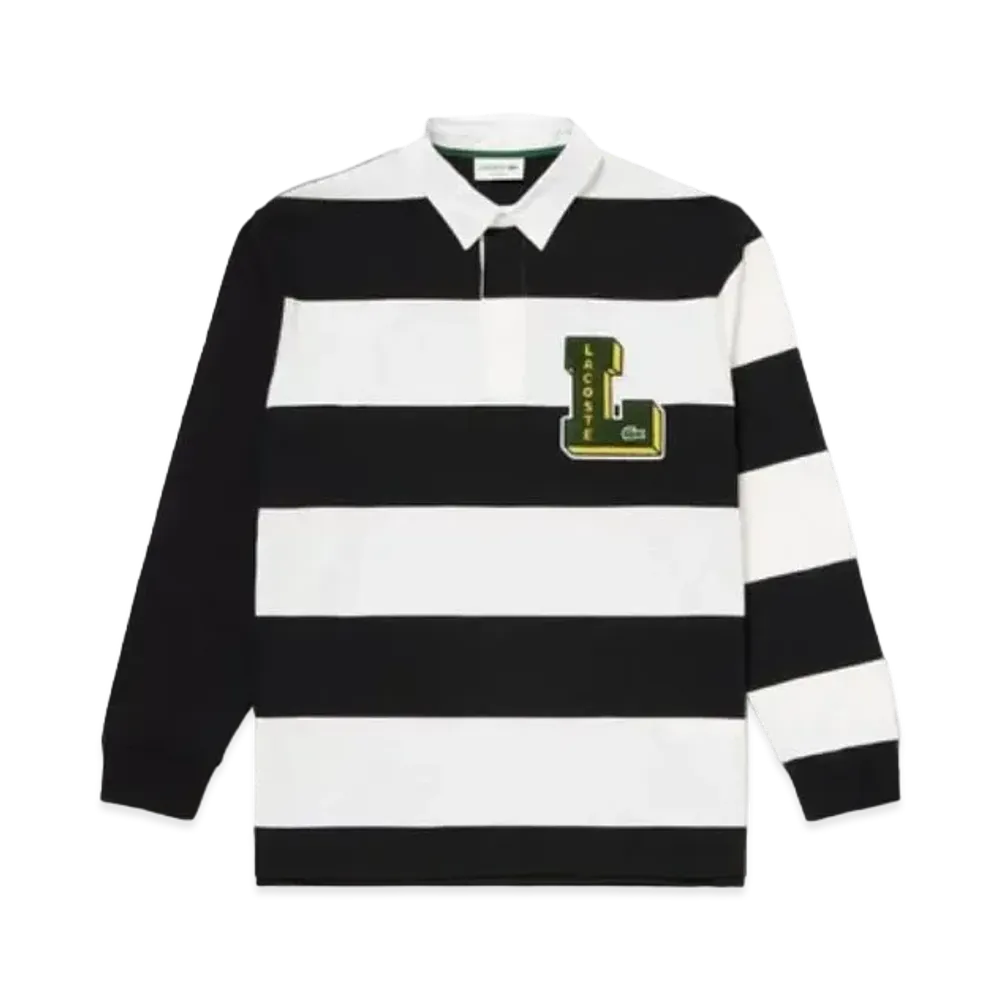 LACOSTE Crazy Pattern Lager Polo Shirt "Black"