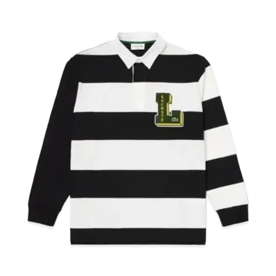 LACOSTE Crazy Pattern Lager Polo Shirt "Black"