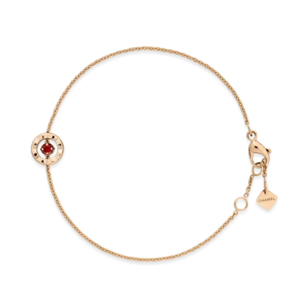 CHANEL Coco Crush Bracelet Beige Gold x Ruby