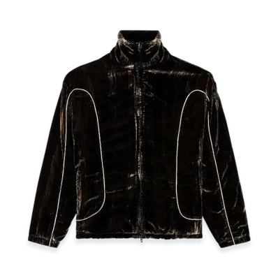 Diesel J-Hay Track Jacket In Treated Velvet "Black"