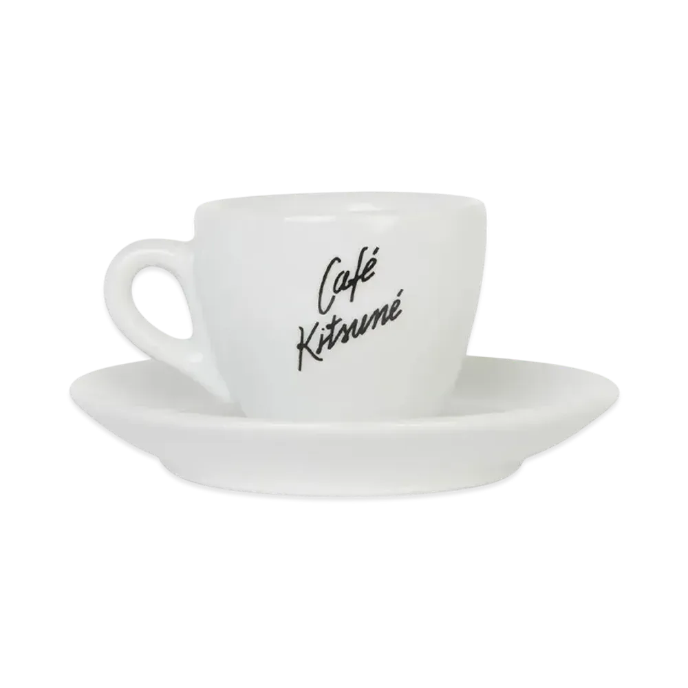 Maison Kitsune Cafe Kitsune Ceramic Cup And Saucer S "White"
