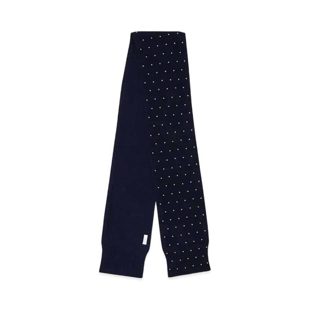 Chloe The Chloe Cabochon Knit Scarf In Wool and Cashmere "Classic Navy"
