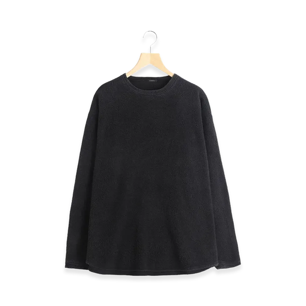 COMOLI Fleece Crew Neck "Black"