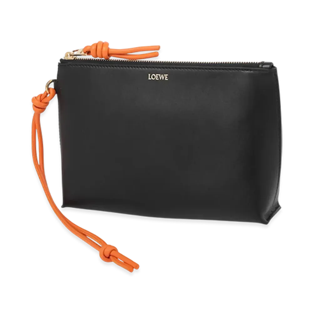 LOEWE Knot T Pouch "Black/Bright Orange"