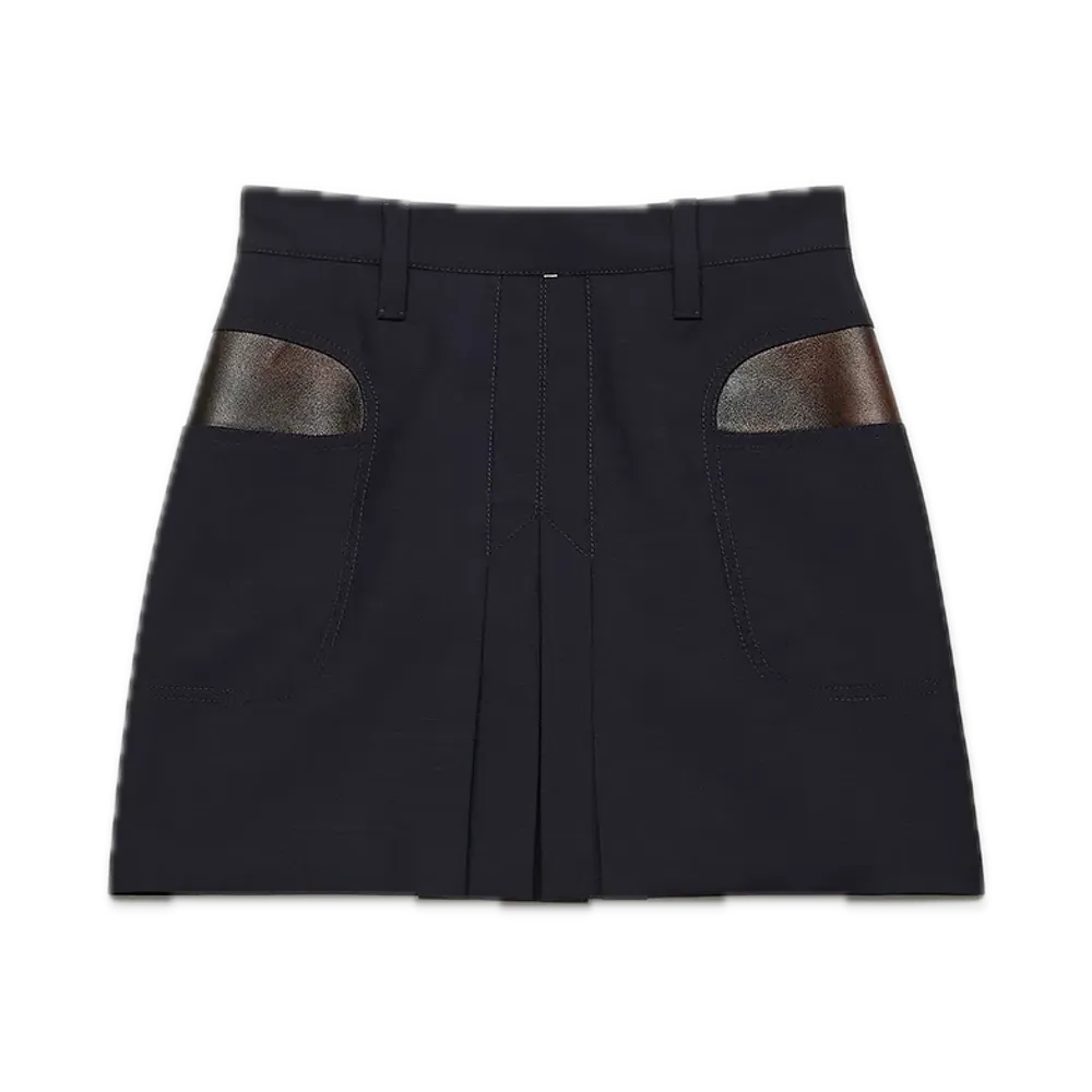 PRADA Kid Mohair Mini Skirt "Navy"