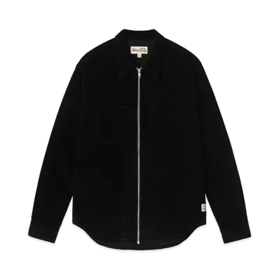 Stussy Wide Wale Cord Zip Shirt "Black"
