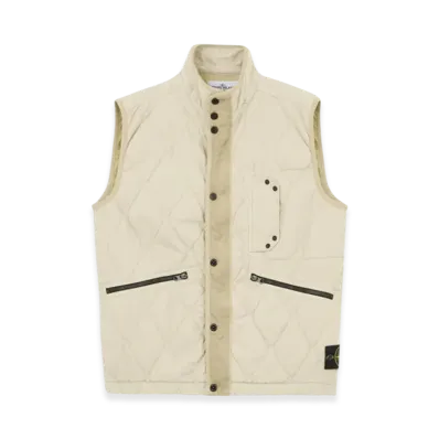Stone Island G1033 50 Fili Nylon Cotton Zip Vest with Anti Drop - 24FW "Off White"