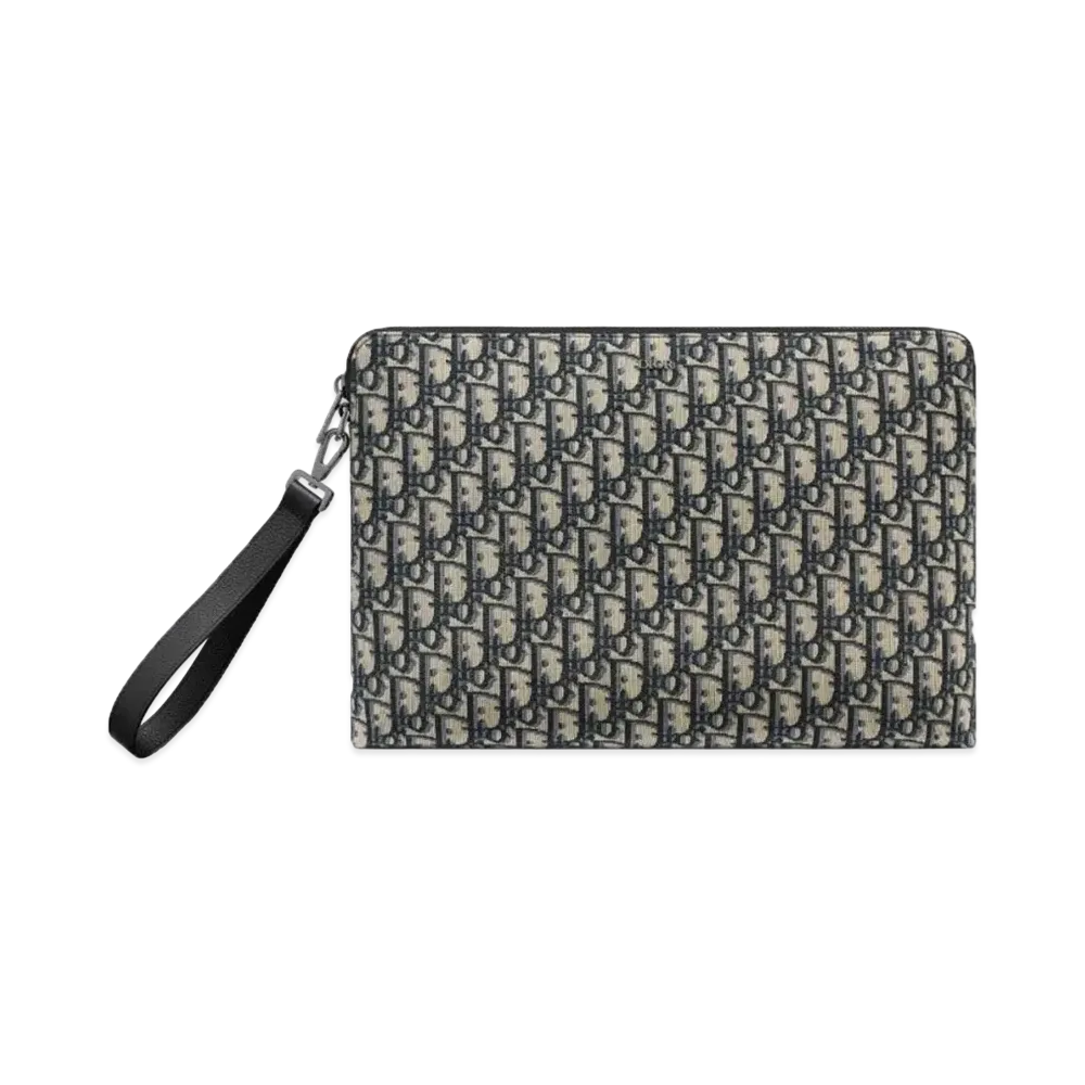 Dior A4 Zipped Pouch Dior Oblique Jacquard "Beige/Black"