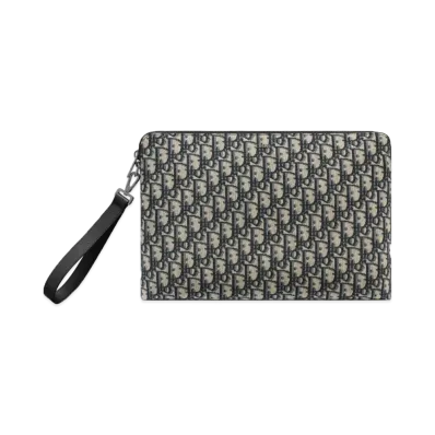 Dior A4 Zipped Pouch Dior Oblique Jacquard "Beige/Black"