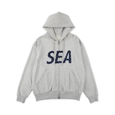 WIND AND SEA Dot Sea Patch Zip Up Sweat "Gray"