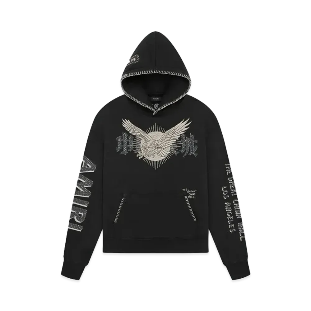 Amiri Tgcw Crystal Eagle Hoodie "Vintage Black"