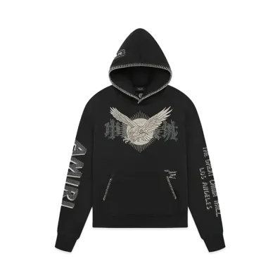 Amiri Tgcw Crystal Eagle Hoodie "Vintage Black"