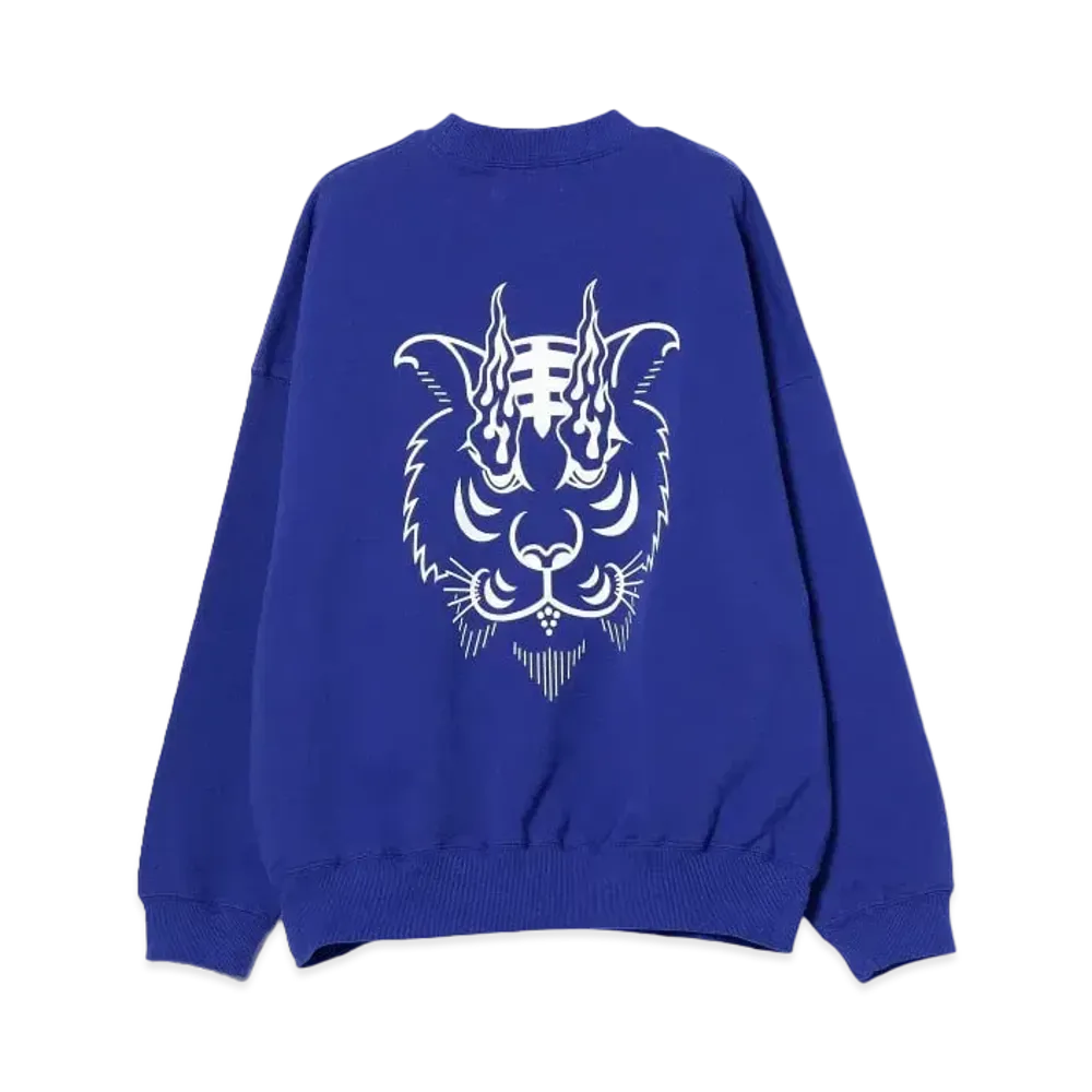 BEAMS T Evisen Skateboards x Takadaongakuseisakujimusho / Tora Evi Logo Crew Sweat "Blue"