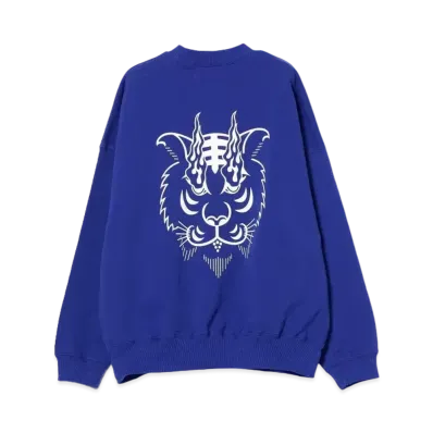 BEAMS T Evisen Skateboards x Takadaongakuseisakujimusho / Tora Evi Logo Crew Sweat "Blue"