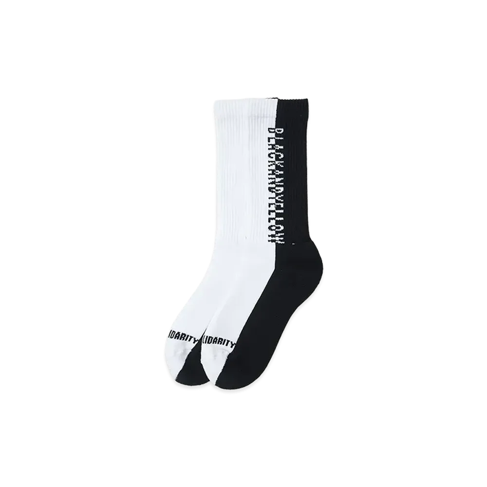 RATS TWO TONE PILE SOCKS "WHITE x BLACK"