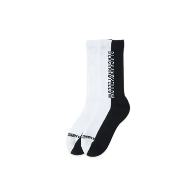 RATS TWO TONE PILE SOCKS "WHITE x BLACK"