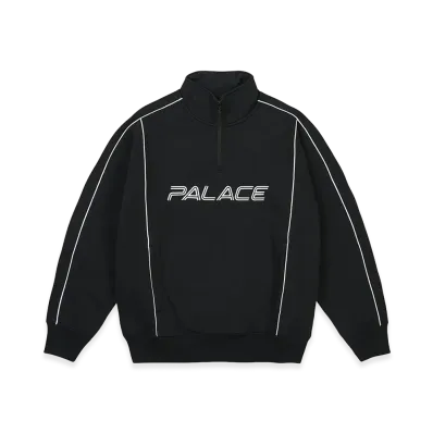 PALACE Piped 1/4 Zip "Black"