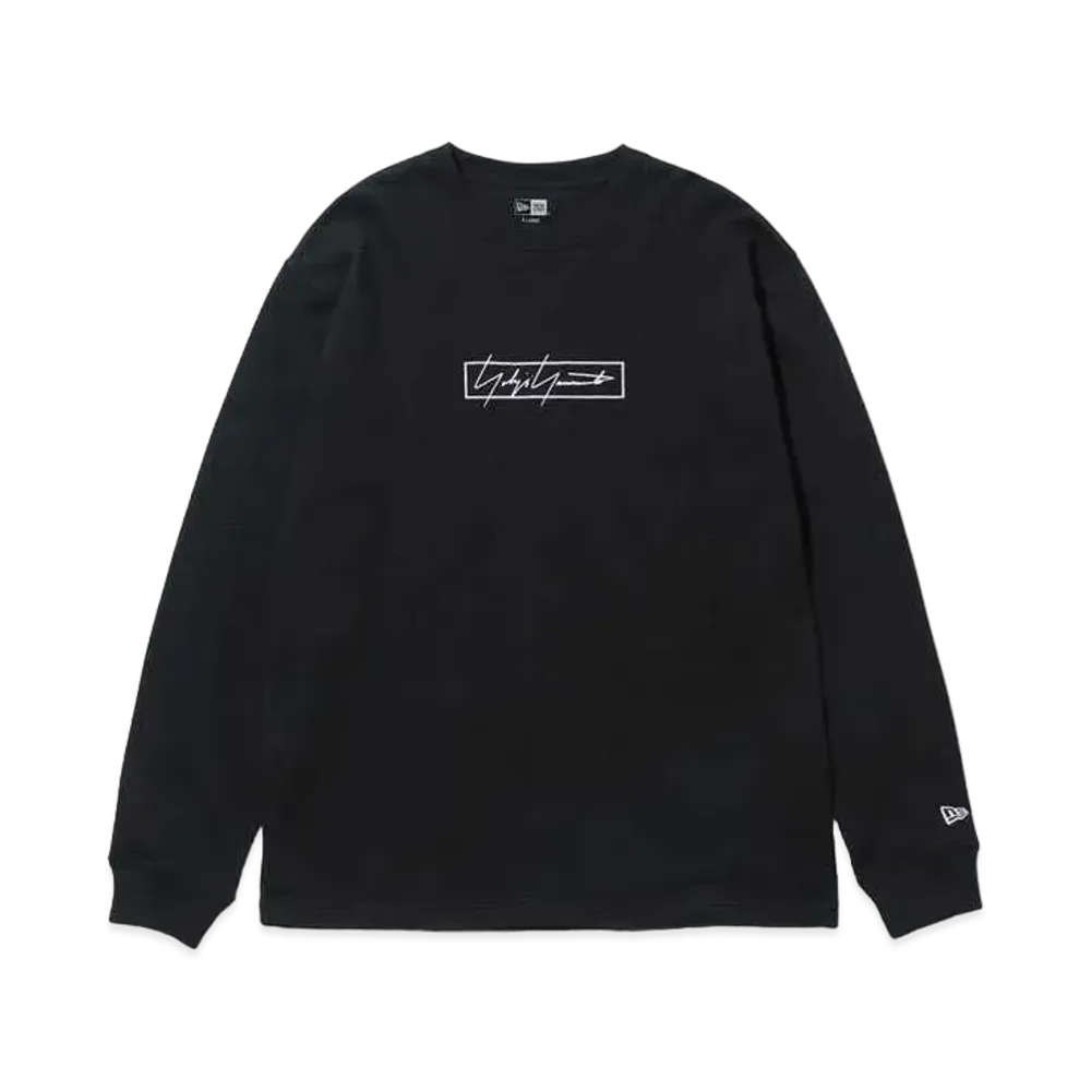 NEW ERA Yohji Yamamoto FW21 BOX LOGO LONG SLEEVE COTTON T-SHIRT "Black"