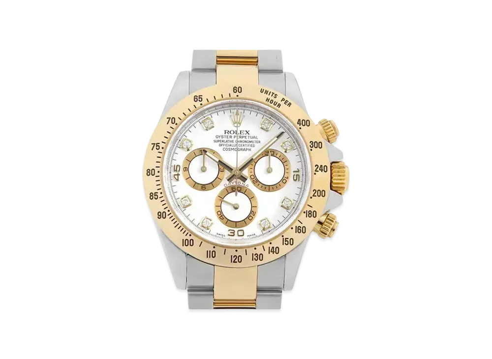 ROLEX Cosmograph Daytona 8P Diamonds "White/Stainless Steel/Yellow Gold"