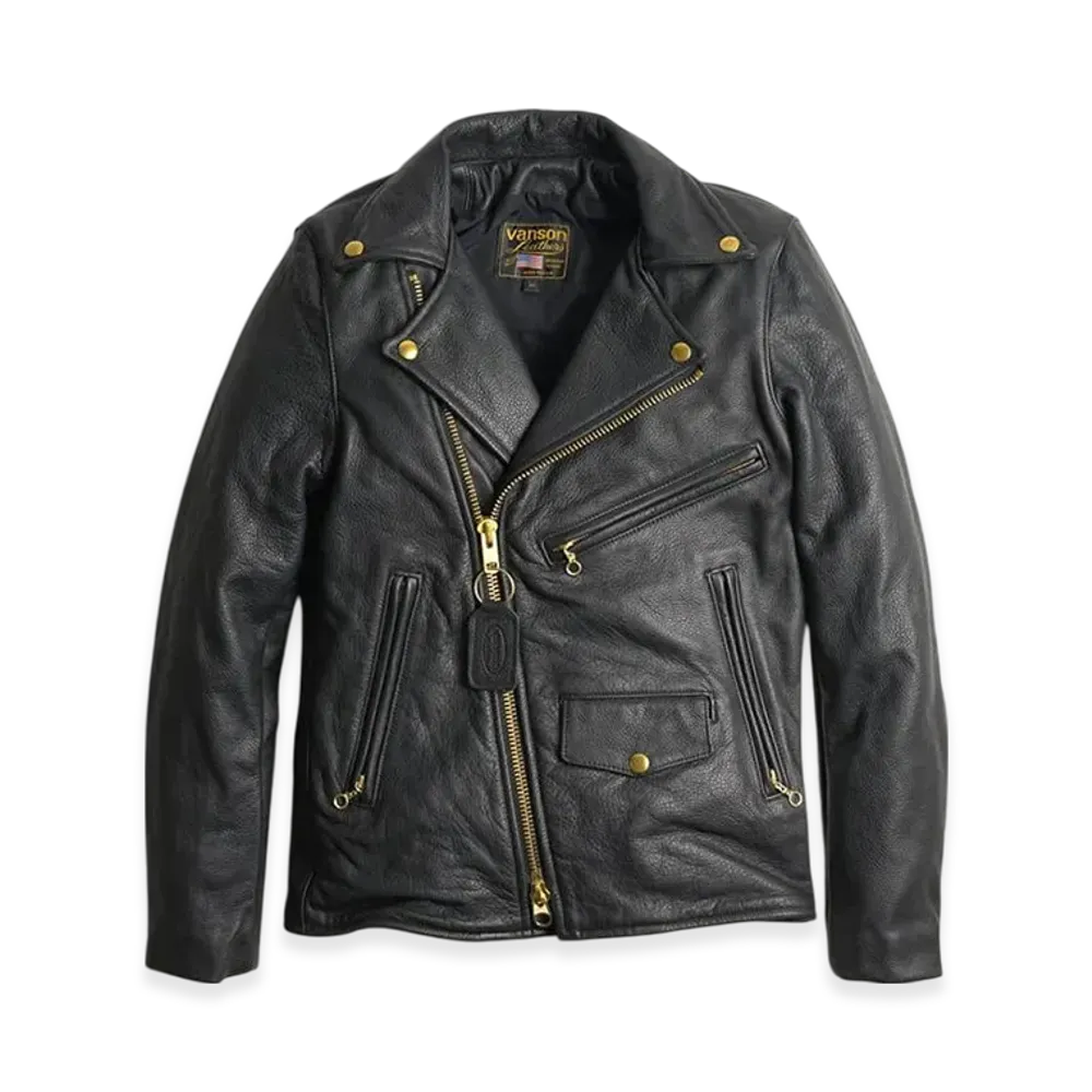 VANSON C2R Double Riders Soft Cow Leather Skinnier Fit "Black"