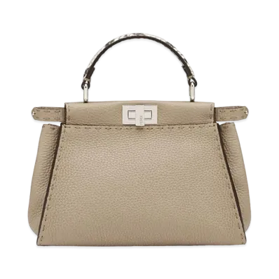 FENDI Peekaboo Mini Selleria Bag "Dove Gray"