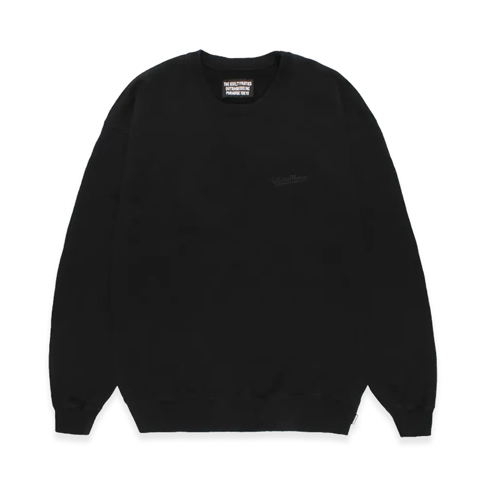 WACKO MARIA Washed Heavy Weight Sweat Shirt "Black"