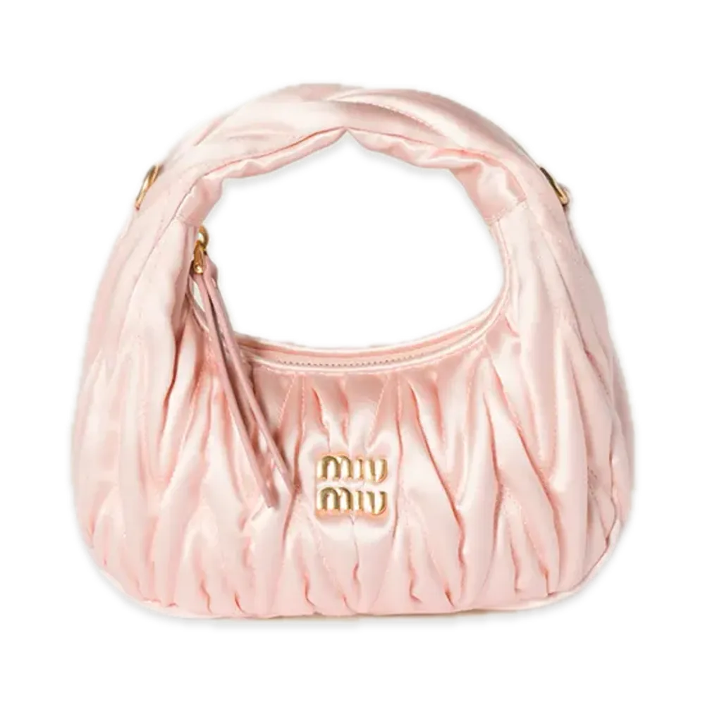 MIU MIU Wander Matelasse Satin Mini Bag "Orchid Pink"
