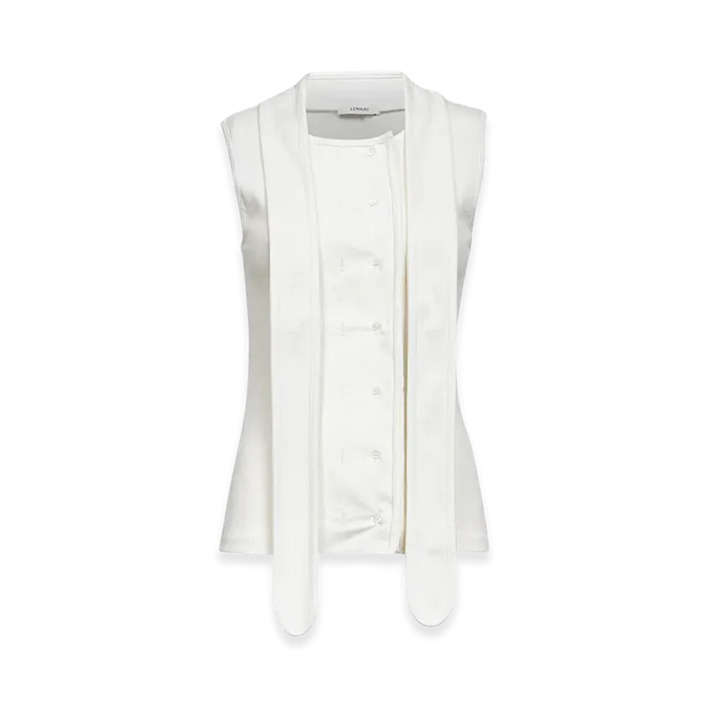 LEMAIRE Women's Stretch Cotton Blend Vest "White"