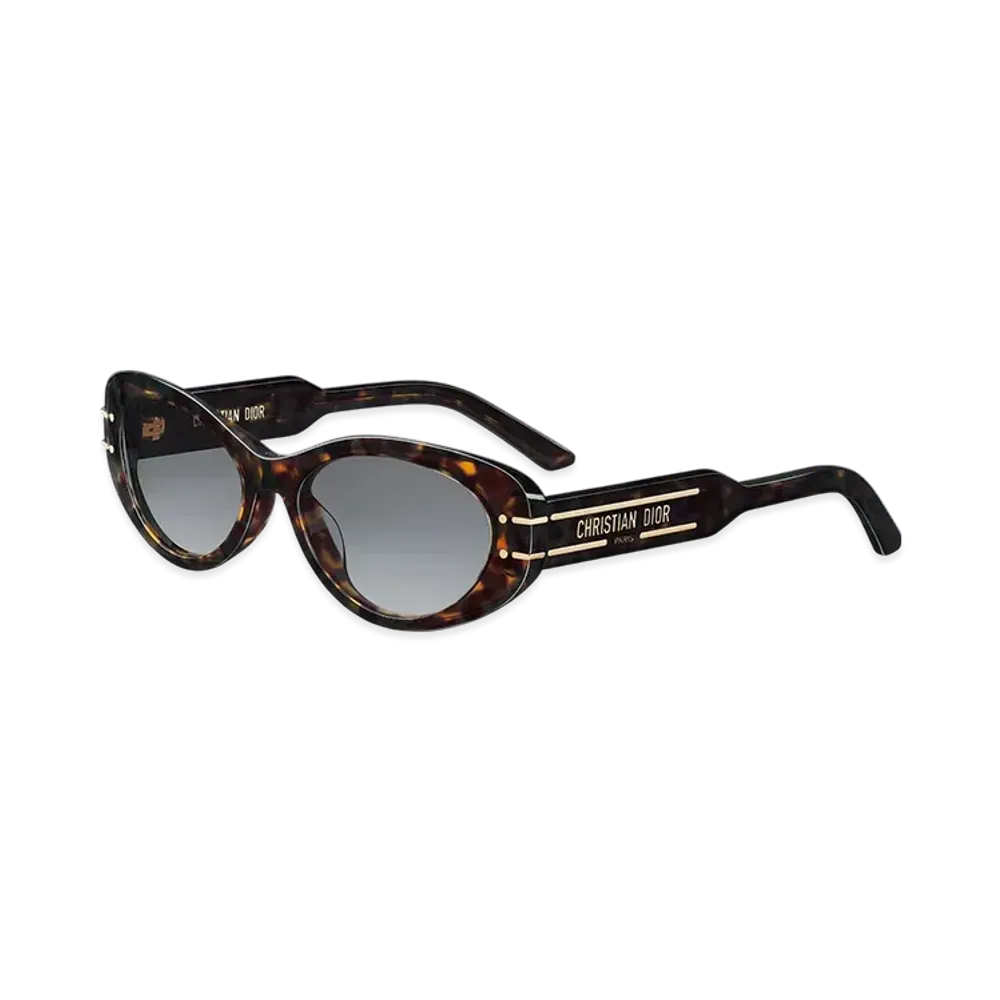 Dior DiorSignature B8U Tortoiseshell-Effect Oval Sunglasses "Brown/Honey"