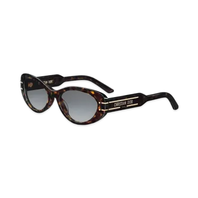Dior DiorSignature B8U Tortoiseshell-Effect Oval Sunglasses "Brown/Honey"