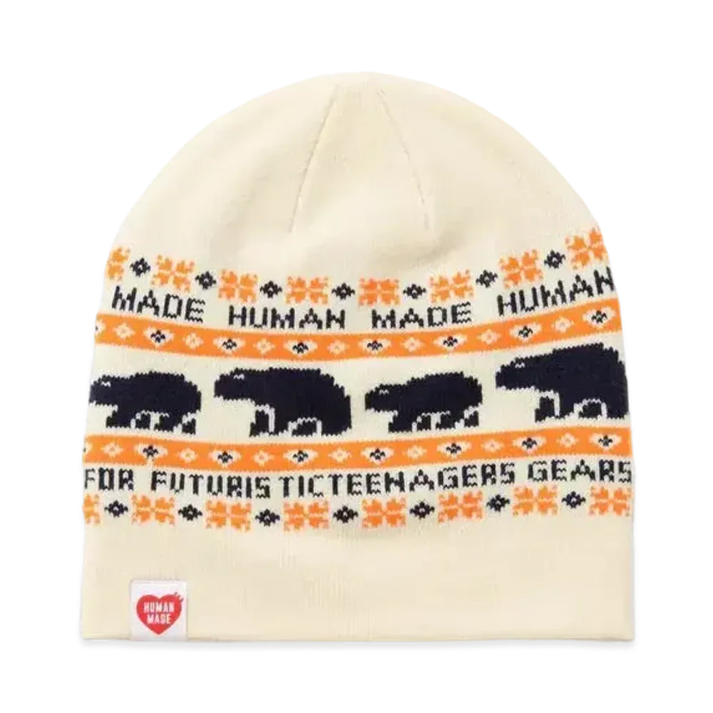 HUMAN MADE JACQUARD BEANIE "White"
