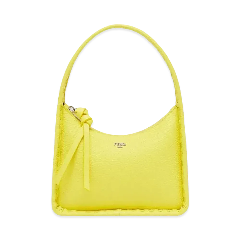 FENDI Mini Fendessence Small Selleria Bag With 264 Hand-Sewn Topstitches "Yellow"