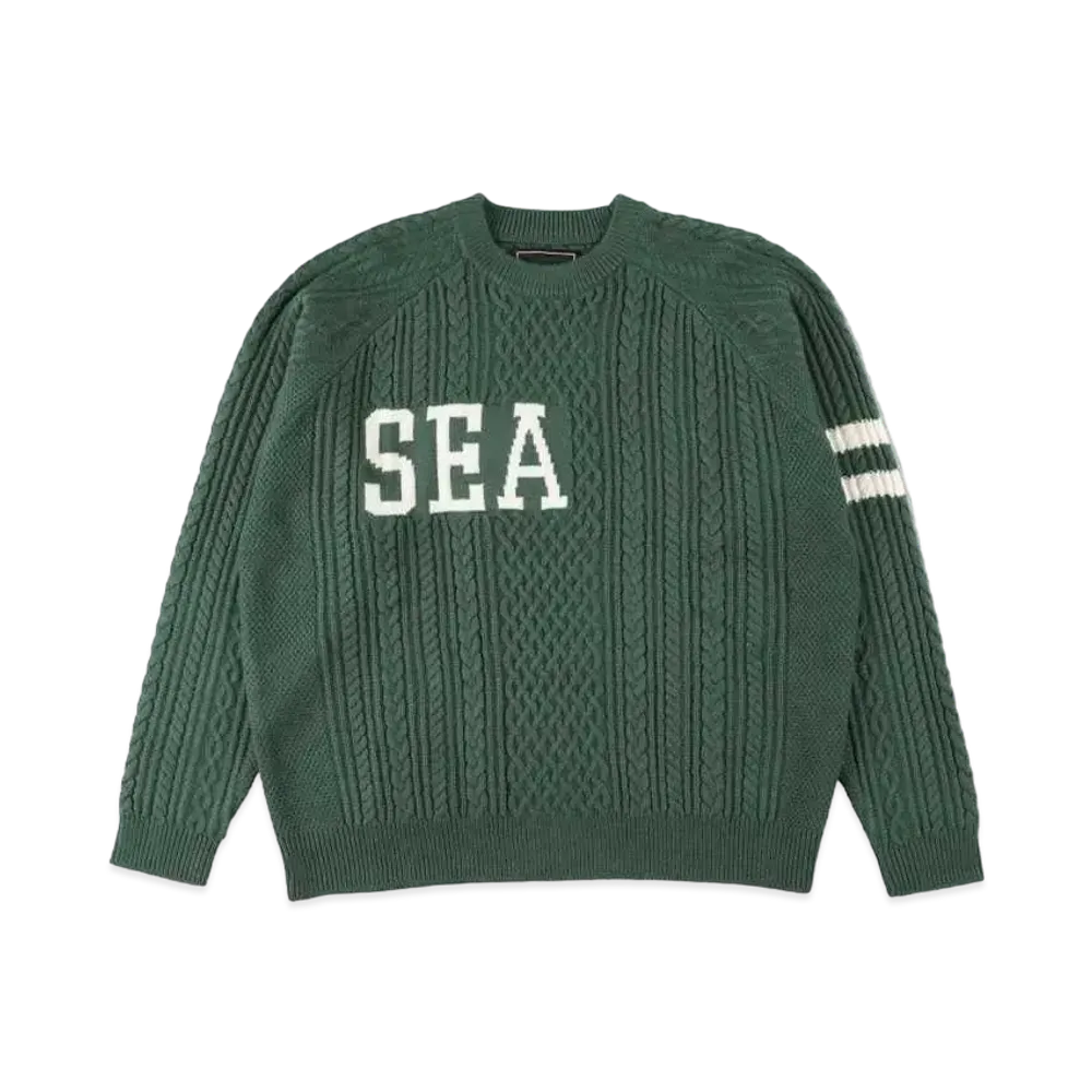 WIND AND SEA A Hoop Cable Pullover "Green"