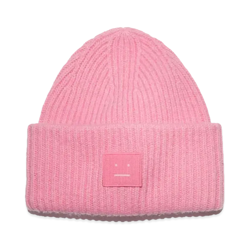 Acne Studios Large Face Logo Beanie "Bubble Pink"