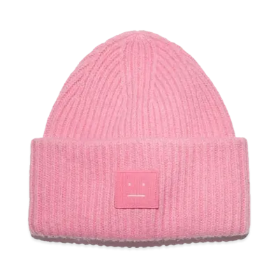 Acne Studios Large Face Logo Beanie "Bubble Pink"