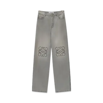 LOEWE Anagram Baggy Jeans in Denim "Grey Melange"