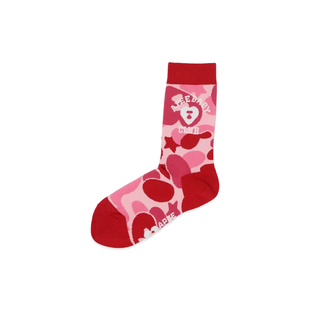 A BATHING APE Women's Camo Socks #2 "Pink"