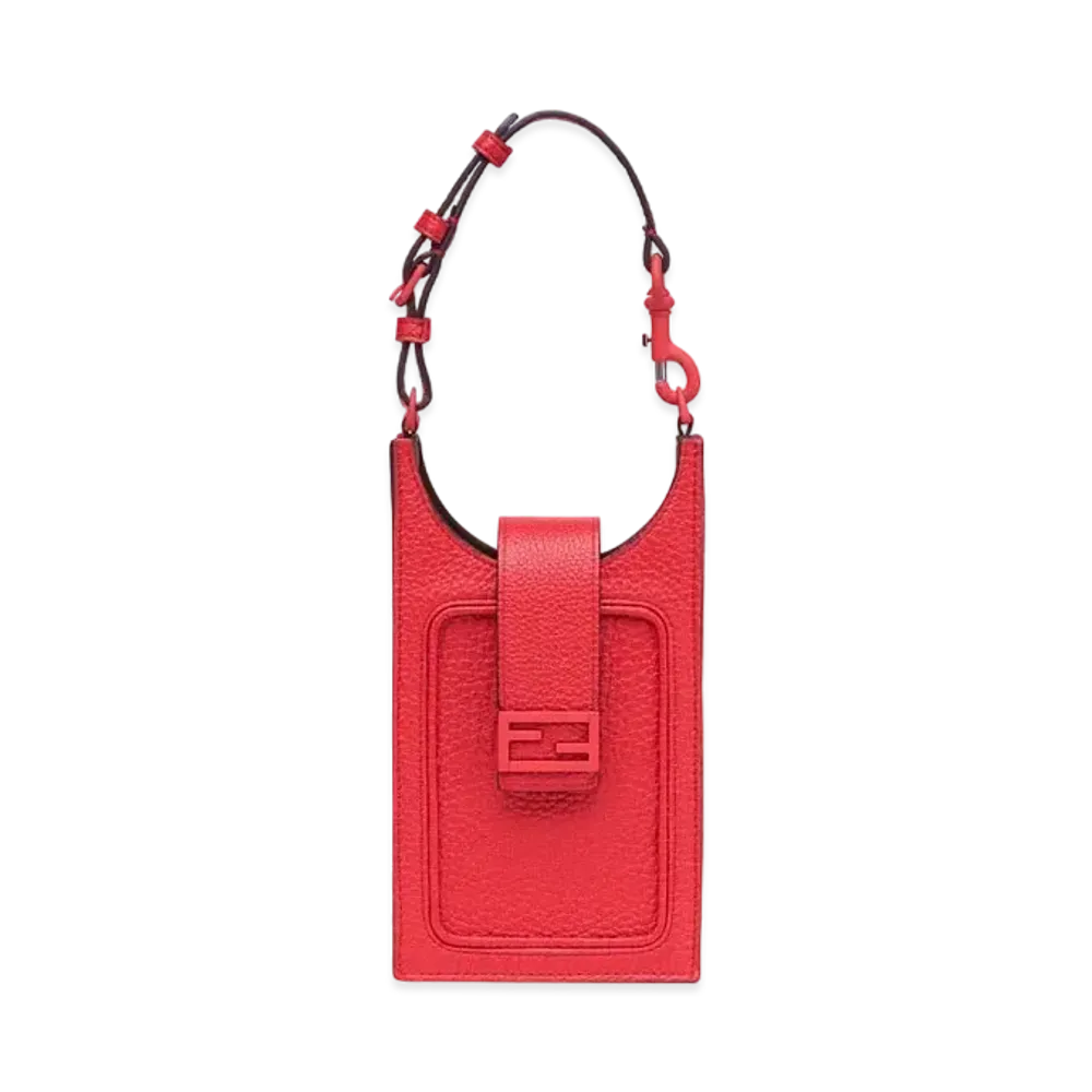 FENDI Smartphone Bag Leather Mobile Phone Holder "Red"