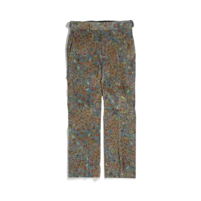Needles SIDE TAB TROUSER - C/PU 8W CORDUROY / PAISLEY PT. "Blue"