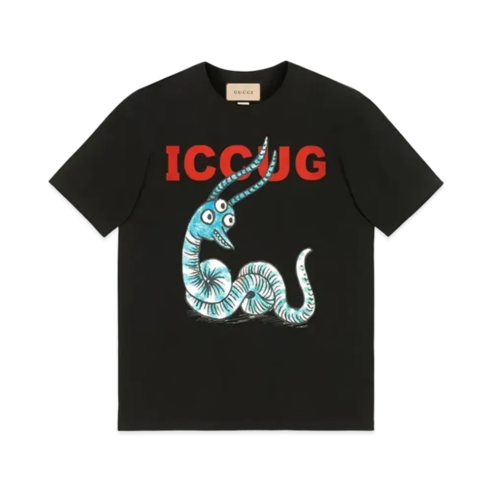 GUCCI Freya Hartas ICCUG Animal Print T-shirt "Black"