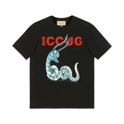 GUCCI Freya Hartas ICCUG Animal Print T-shirt "Black"