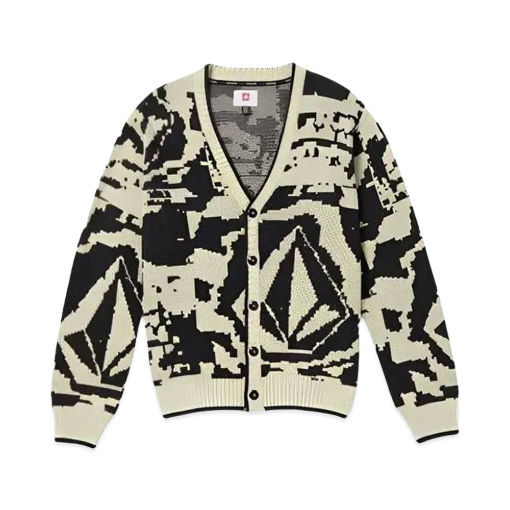VOLCOM TOKYO TRUE COLLAGE CARDIGAN "DIRTY WHITE"