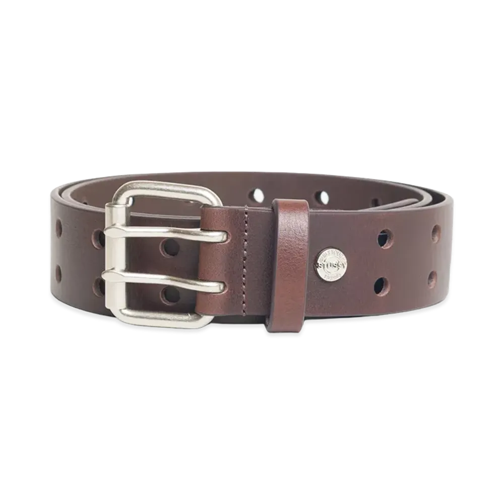 Stussy Punch Out Leather Belt "Brown"