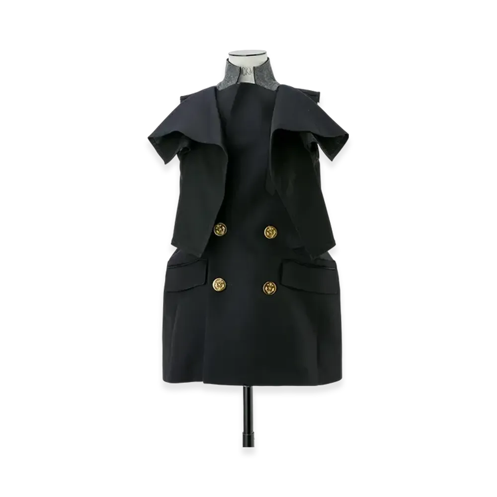 sacai Emblem Double-Faced Silk Cotton Vest "Navy/Black"