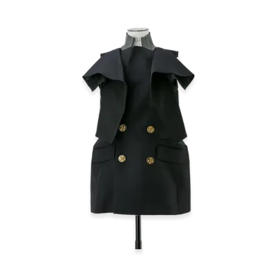 sacai Emblem Double-Faced Silk Cotton Vest "Navy/Black"