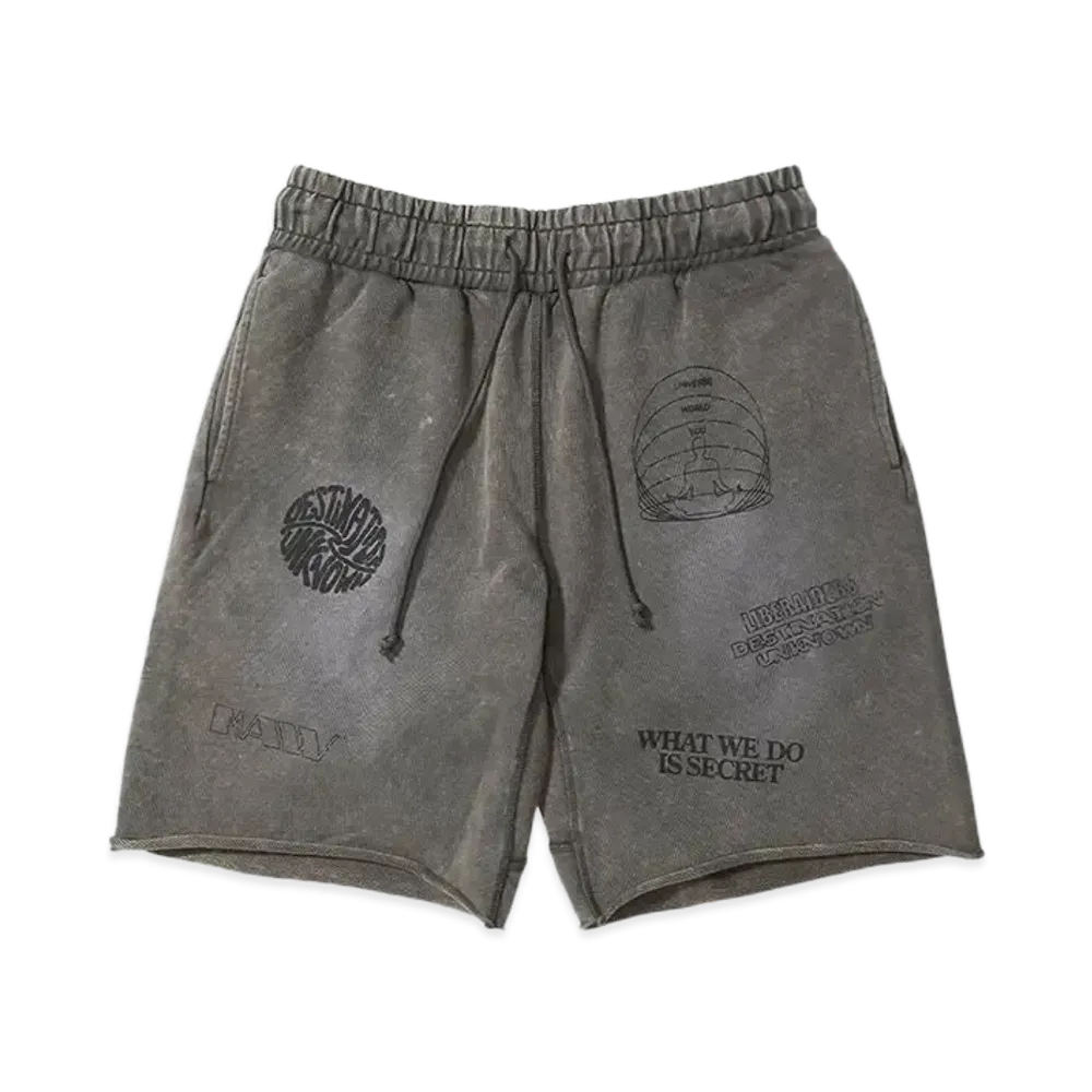Liberaiders HANDWRITING PRINT SWEAT SHORTS "BLACK"