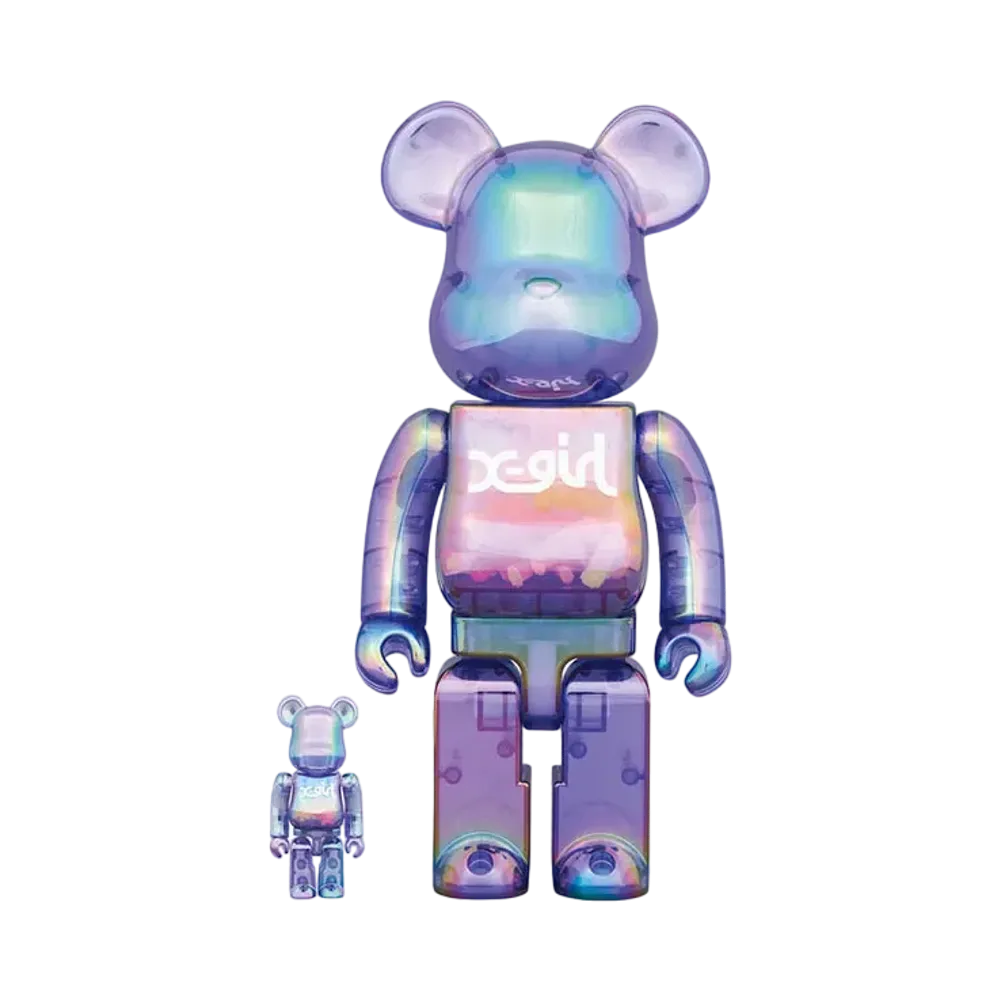 Bearbrick X-girl CLEAR PURPLE 100% & 400%