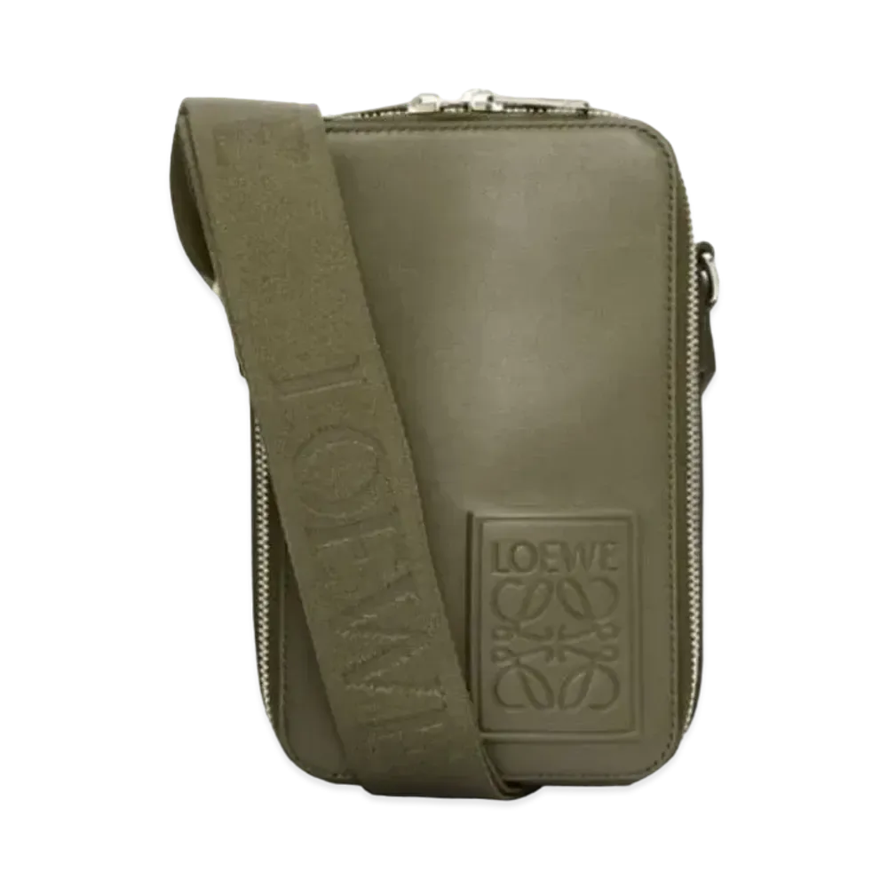 LOEWE Bartical Cross Body Pocket Satin Calf "Khaki Green"