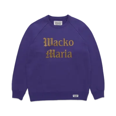 WACKO MARIA WASHED HEAVY WEIGHT SWEAT SHIRT "Purple"