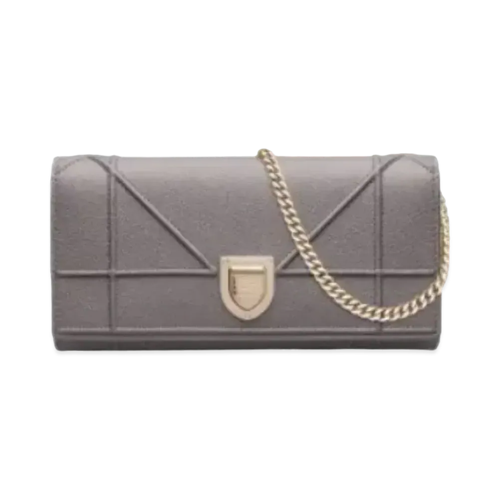Dior Diorama Carfskin Wallet "Gray"
